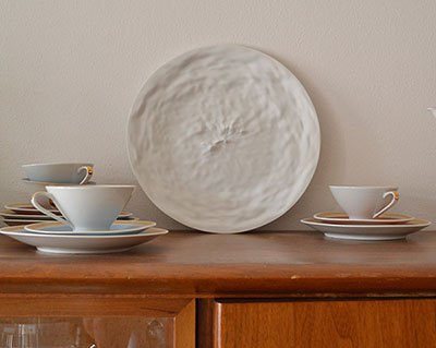 Image of Copernicus plate prototype on shelf, Reichenbach Porcelain, L+S